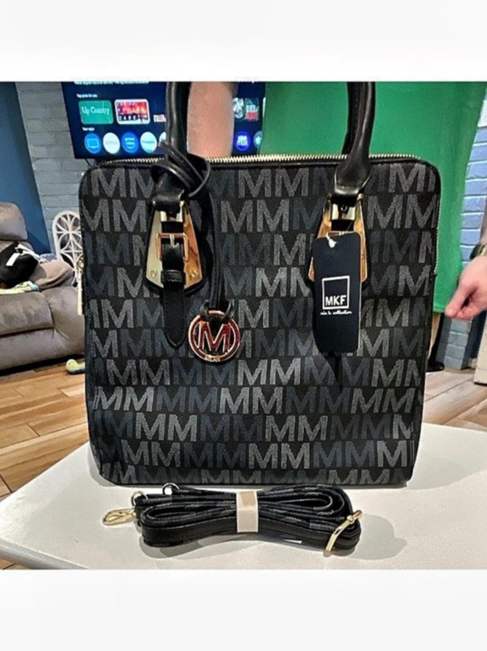 Michael Kors Monogram Tote in Black & Brown Like New